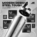 Load image into Gallery viewer, Musclefood Steel Max Shaker 750ml – ISI Marked Stainless Steel Gym Shaker
