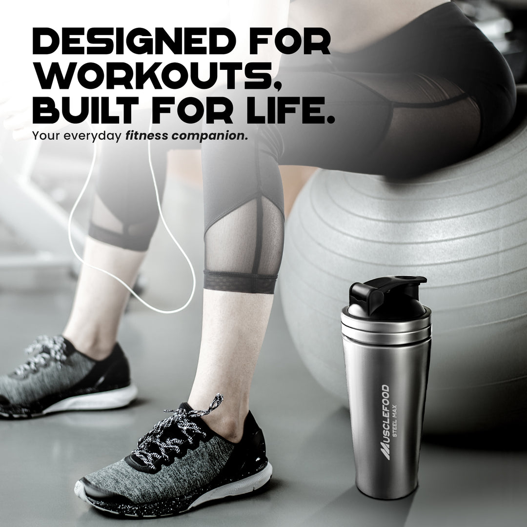 Musclefood Steel Max Shaker 750ml – ISI Marked Stainless Steel Gym Shaker