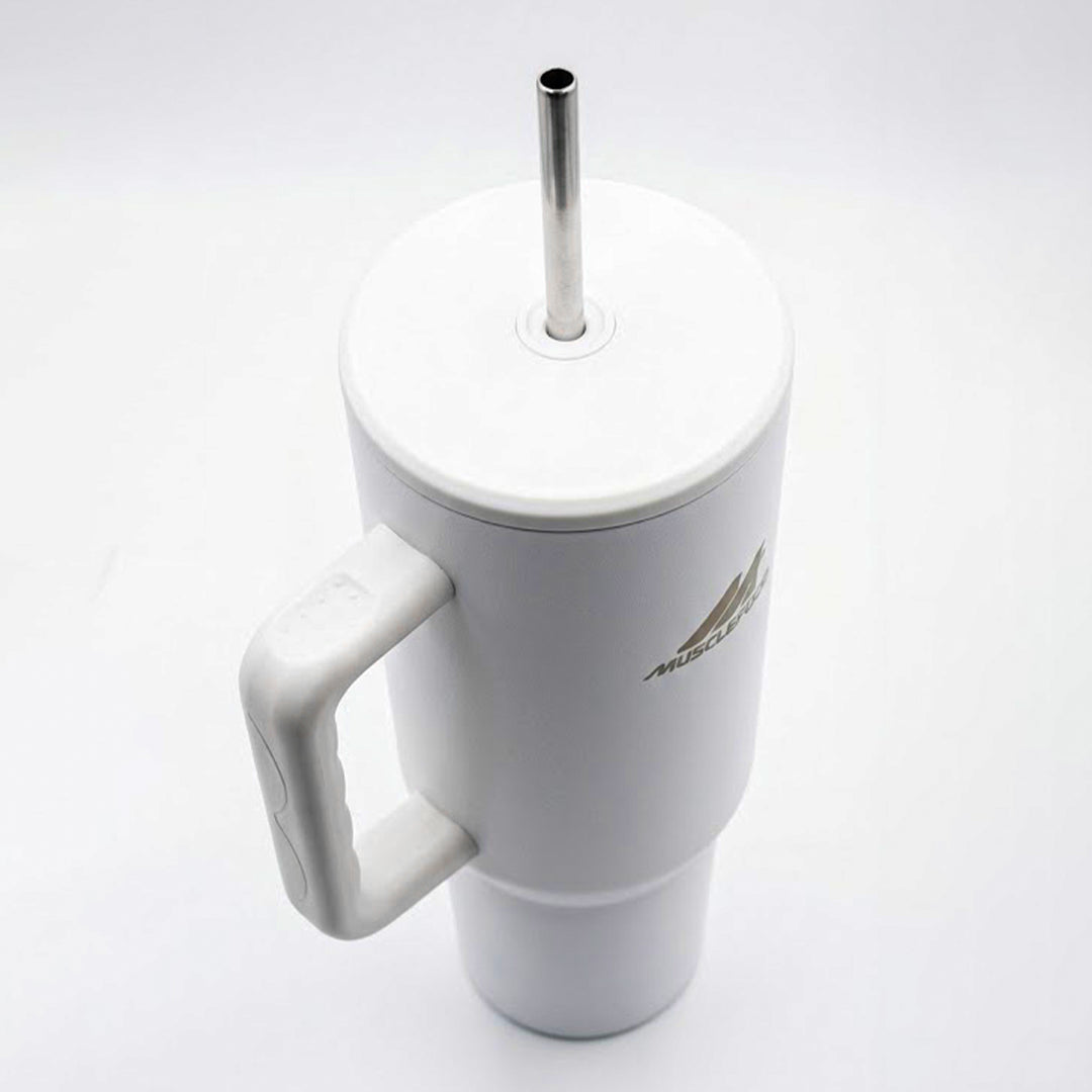 Musclefood Quencher 1200ml Stainless Steel Tumbler – Temperature Lock, Travel Friendly