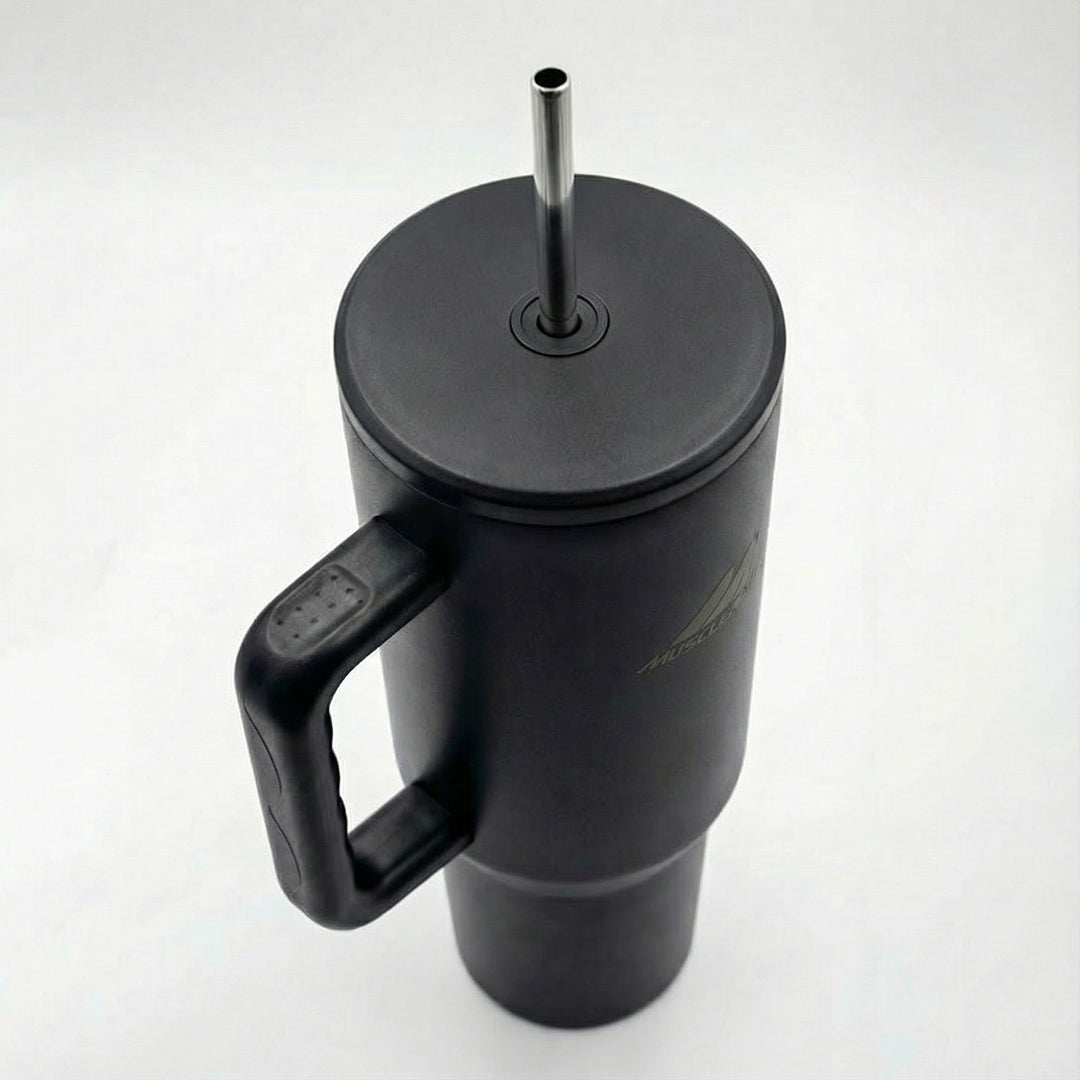 Musclefood Quencher 1200ml Stainless Steel Tumbler – Temperature Lock, Travel Friendly